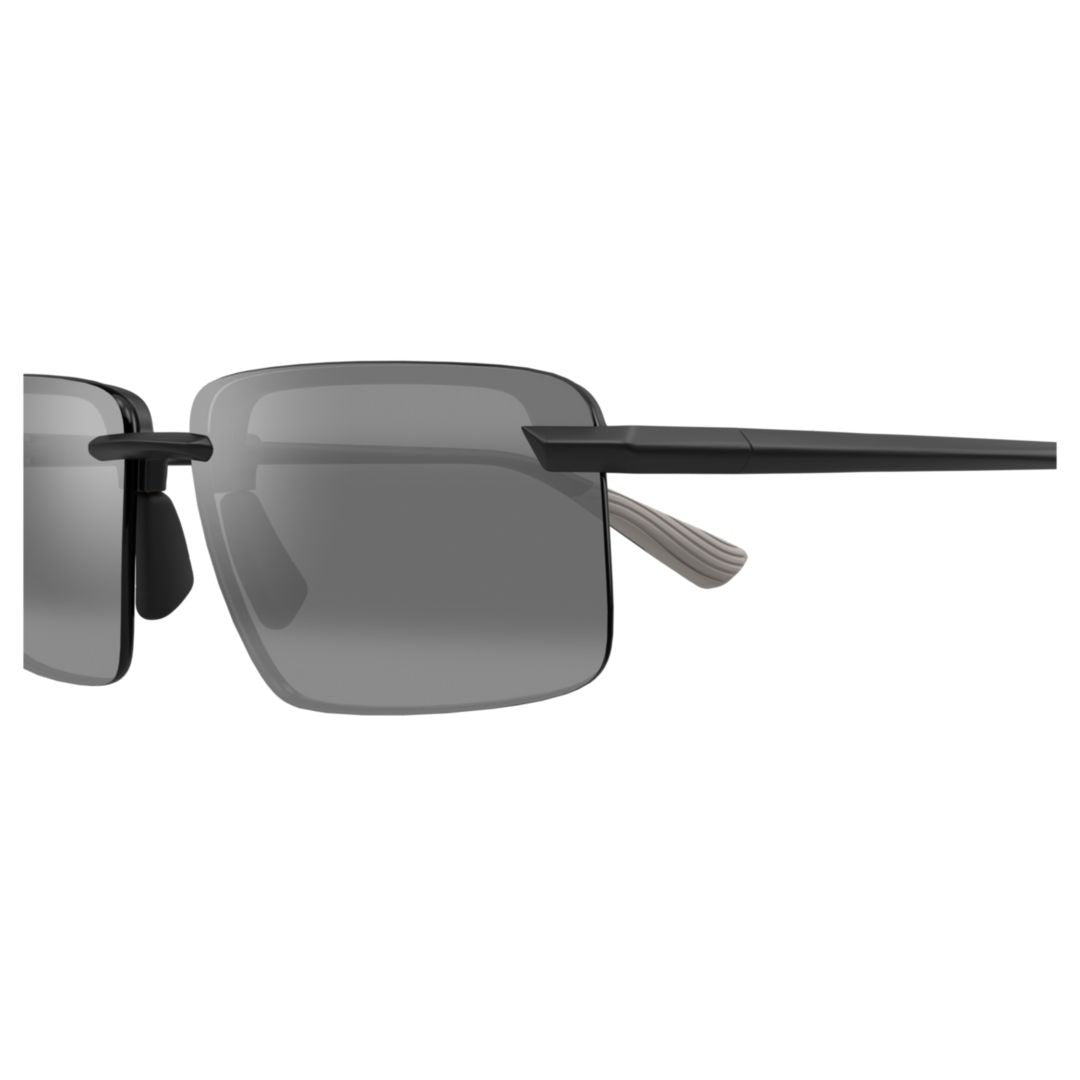 Maui Jim Laulima Rimless Rectangular Sunglasses With Dark Tinted Lenses