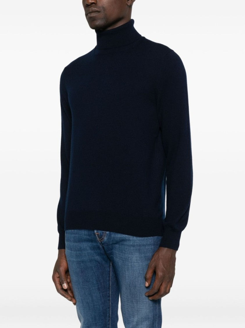 Gran Sasso Navy Blue Turtleneck Sweater