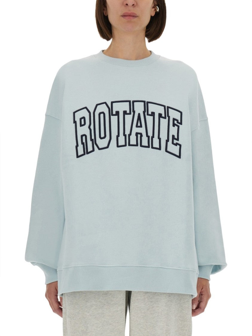 Rotate Birger Christensen Oversized Organic Cotton Sweatshirt With Bold Logo