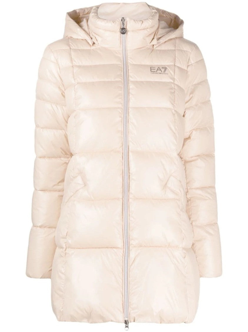 Ea7 Emporio Armani Quilted Puffer Coat With Hood