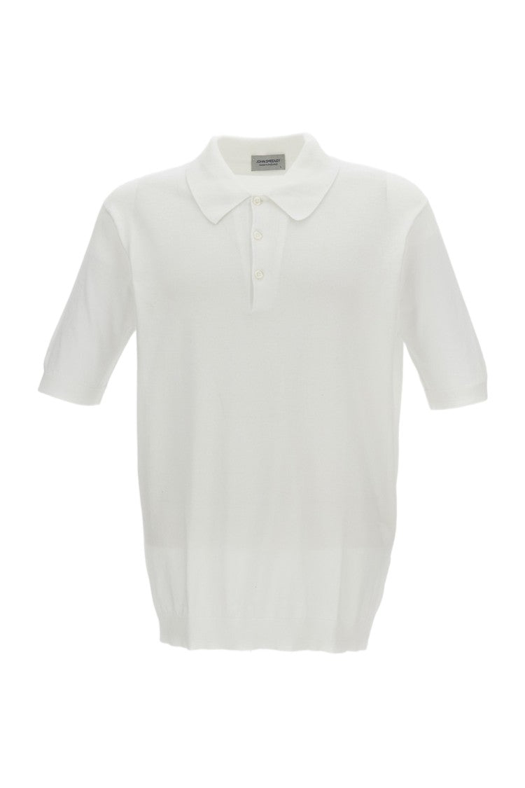 John Smedley White Relaxed Fit Cotton Polo Shirt