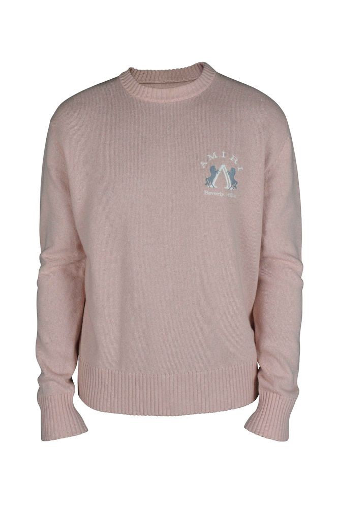 Amiri Long Sleeve Wool Sweater With Ribbed Details