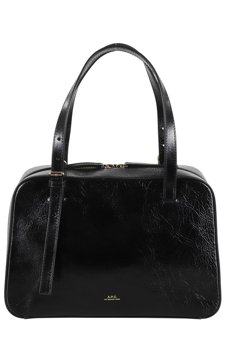 A.P.C. Glossy Black Leather Bag