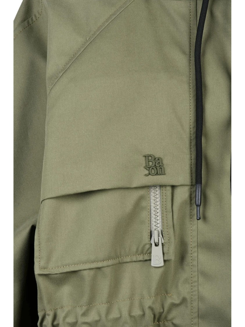 Bacon Military Green Polyester-Blend Trevor Gab Waterproof Jacket