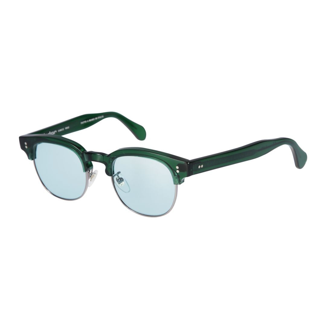 Kador Woody Cm Translucent Dark Green Clubmaster Sunglasses