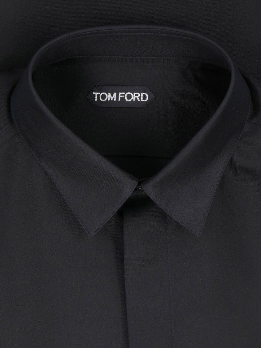 Tom Ford Black Classic Collar Silk Blend Shirt