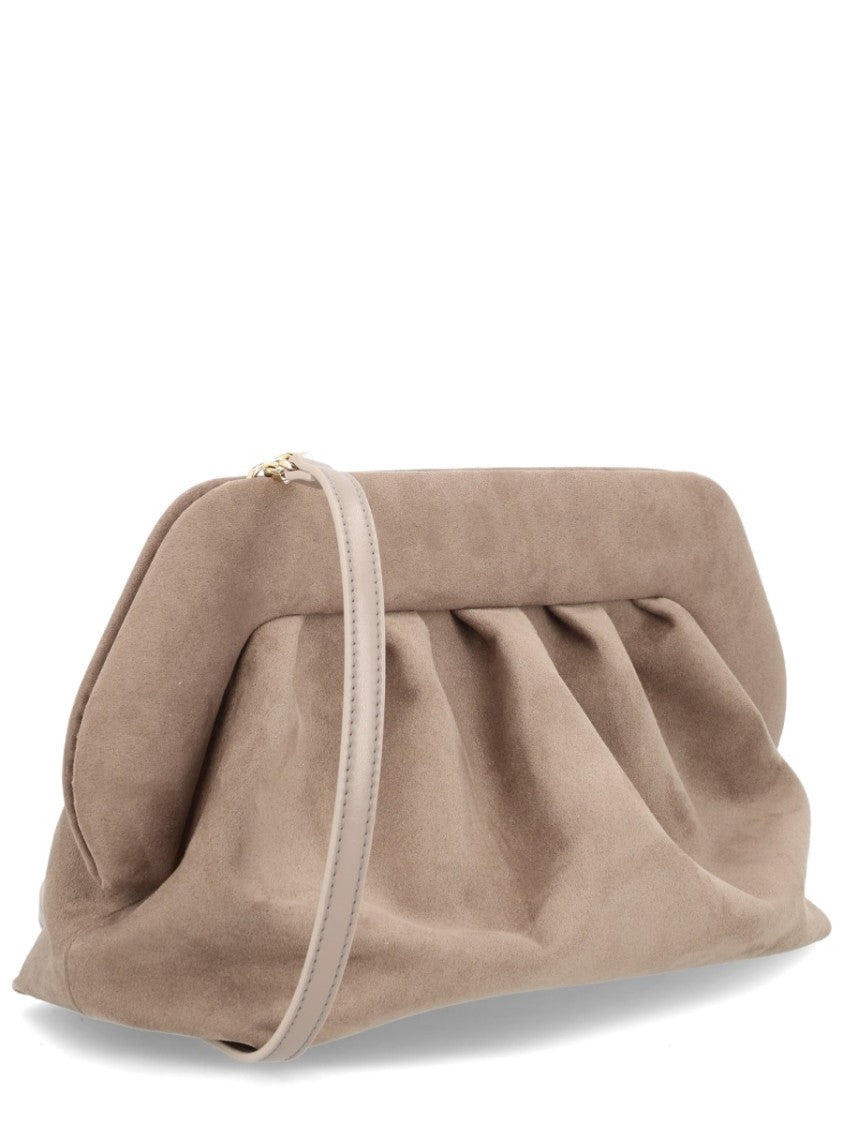 Themoirè Grey Ruched Design Clutch