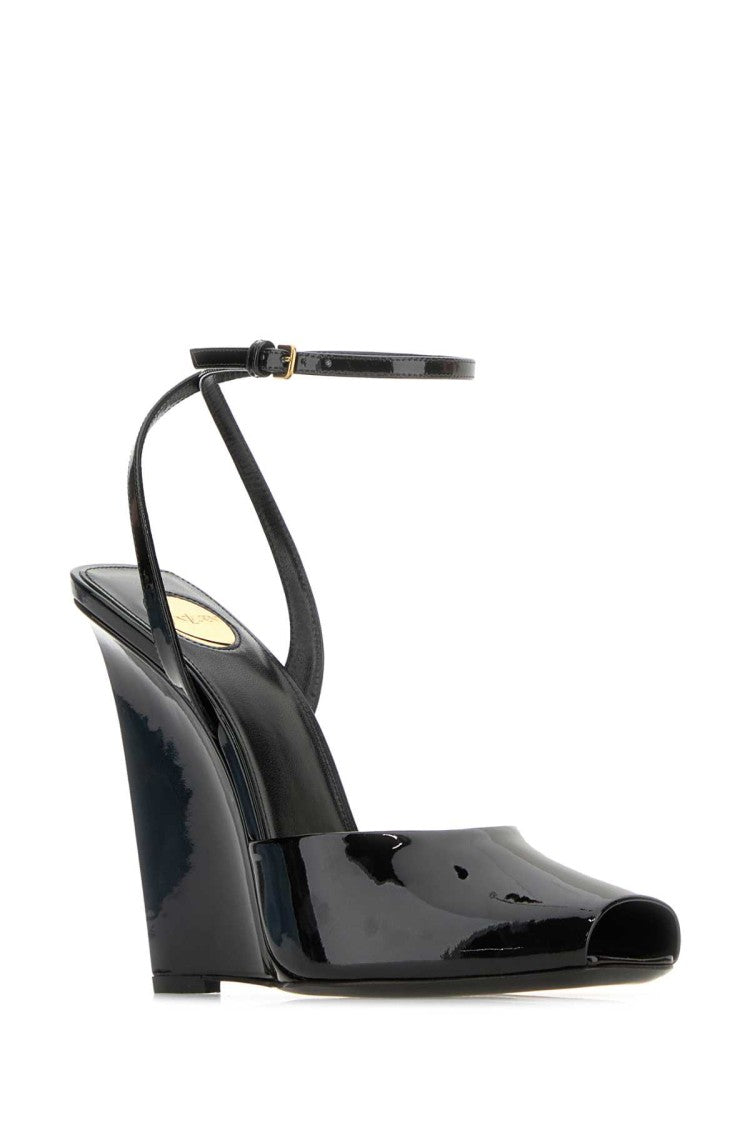 Saint Laurent Black Leather Le Scandal Sandals