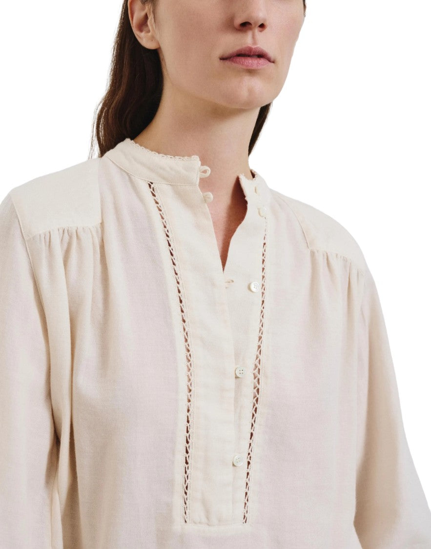 Pomandère Calce Lace Trimmed Cotton-Wool Polo Shirt