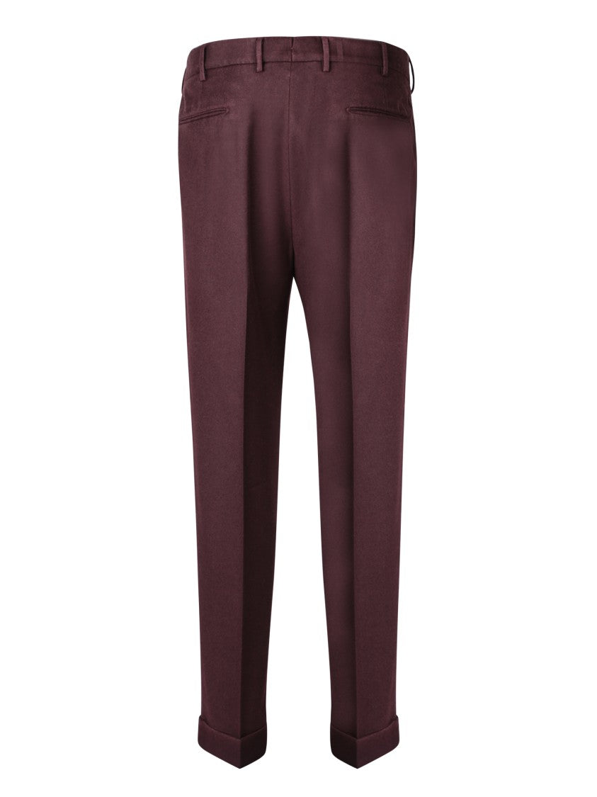 Dell'oglio Bordeaux Wool Trousers