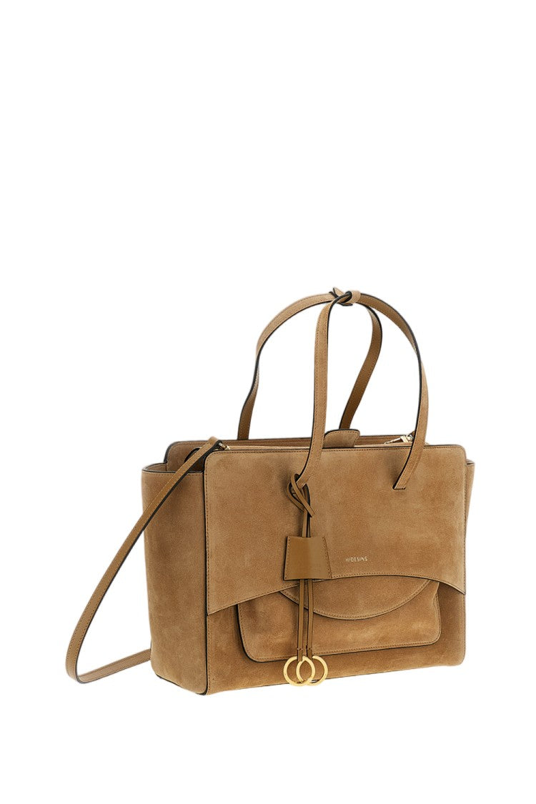 Hidesins Camel Brown Flap L Suede Crossbody Bag
