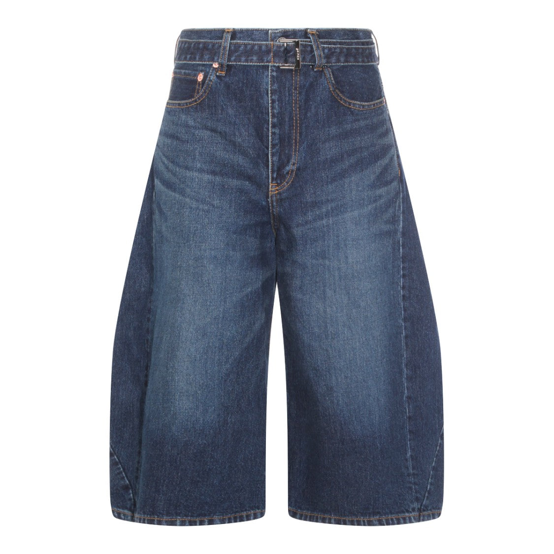 Sacai Tailored Blue Denim Shorts With Structured Silhouette