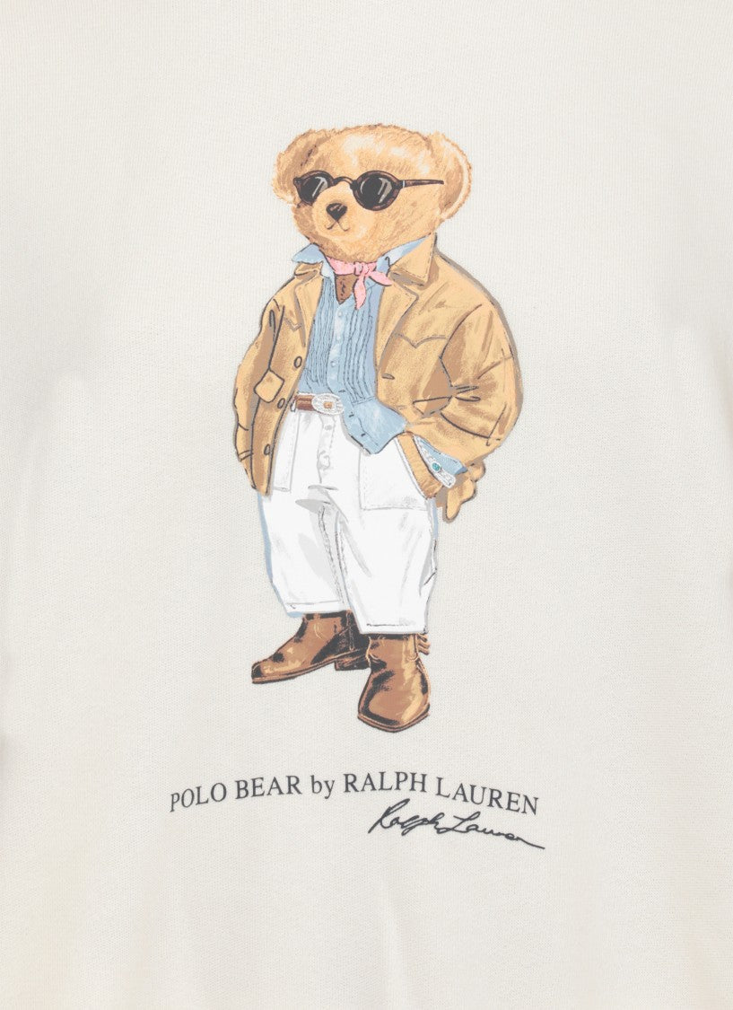 Polo Ralph Lauren Ivory Polo Bear Cotton Hoodie