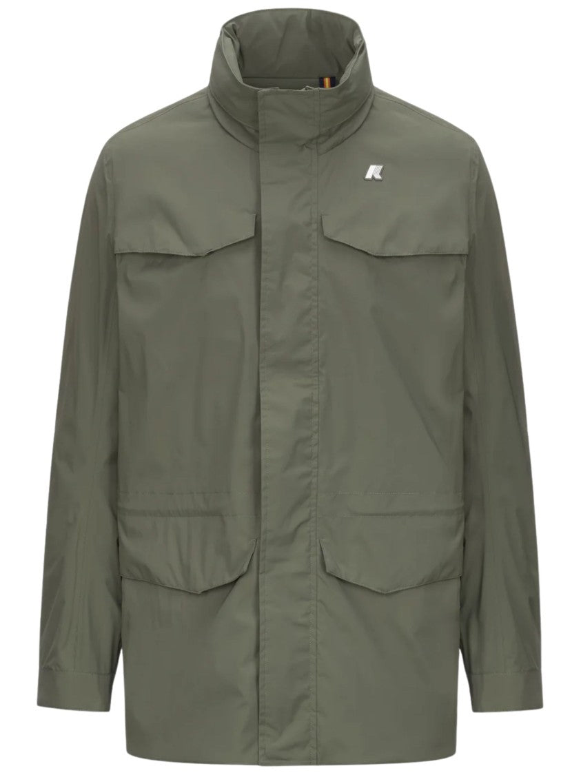 K-Way Manuel Olive Green High Collar Jacket