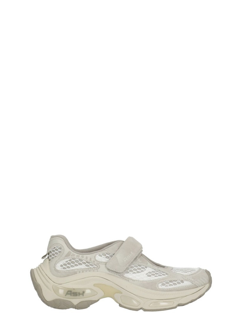 Ash Beige Drake Mesh Details Sneakers