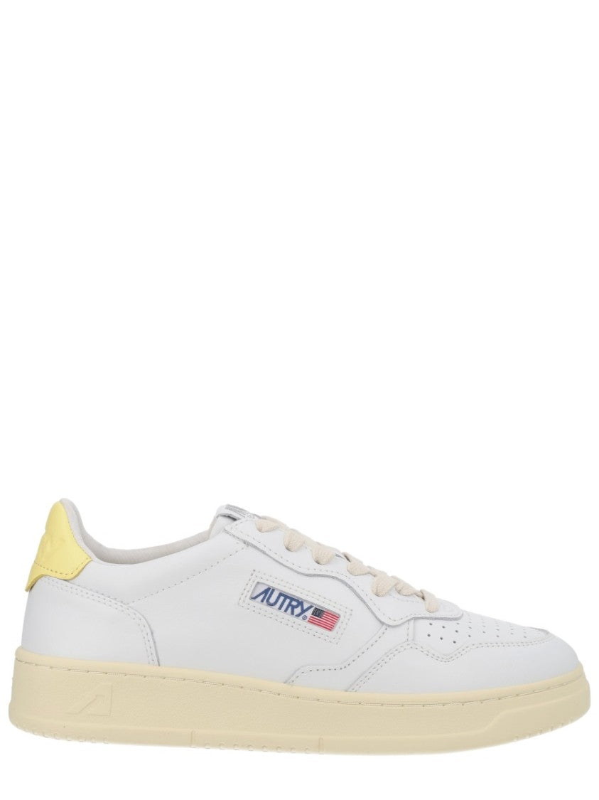 Autry Medalist Low Yellow Accent Perforated Sneakers