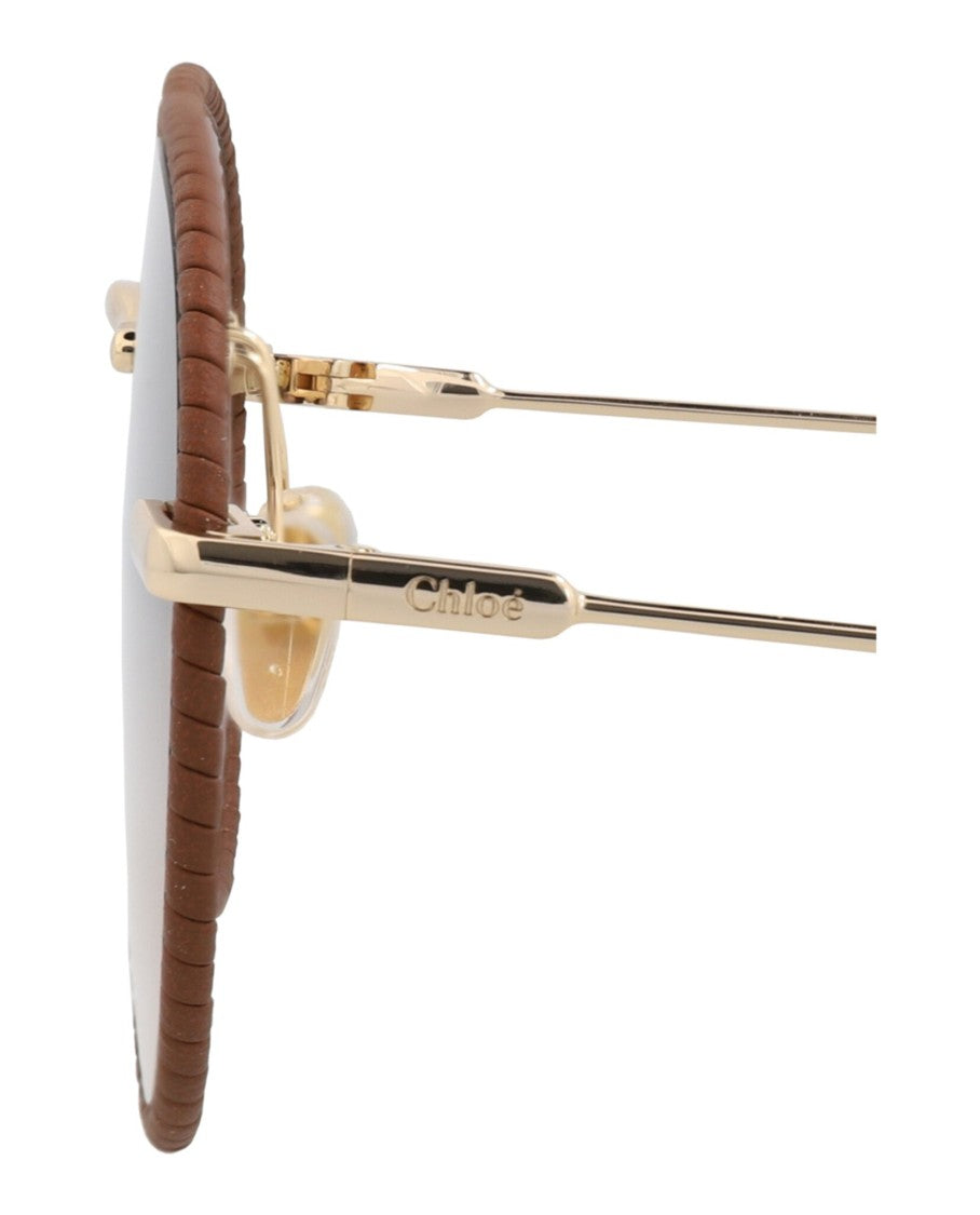 Chloé Aviator-Frame Metal Sunglasses