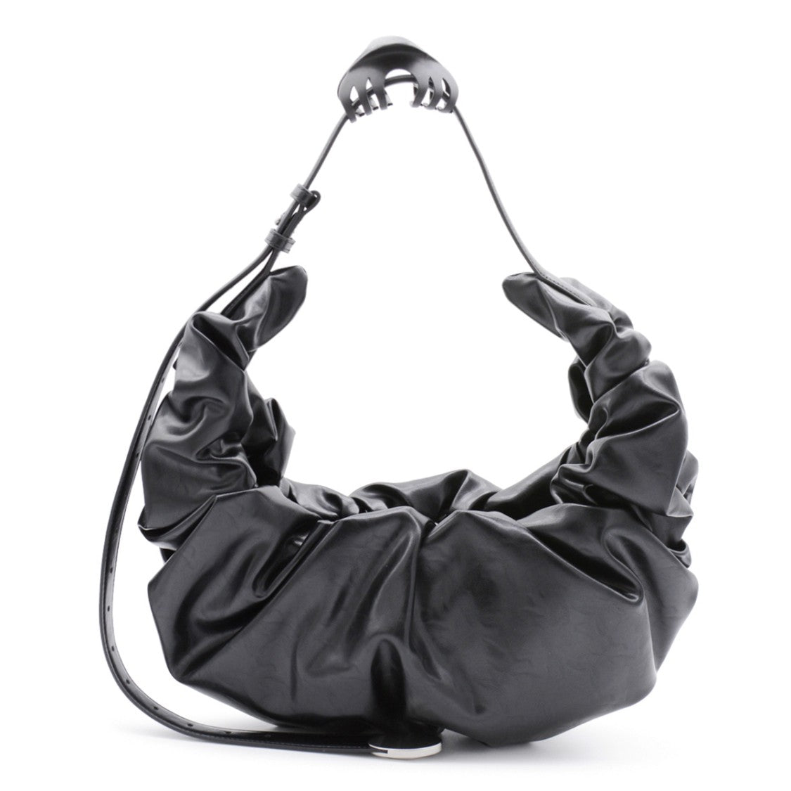 Diesel Soft Gathered Black Hobo Shoulder Bag