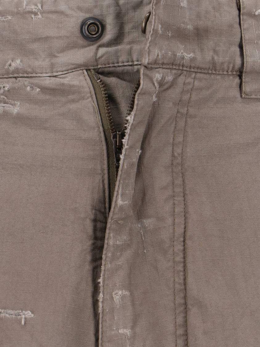 Balenciaga Distressed Wide-Leg Cotton Cargo Trousers