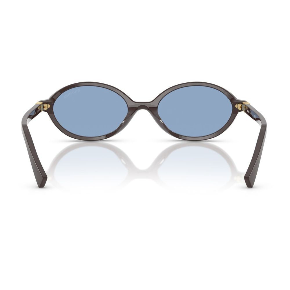 Miu Miu 0Mu 04Zs Miu Regard Oval Mocha Brown Acetate Sunglasses