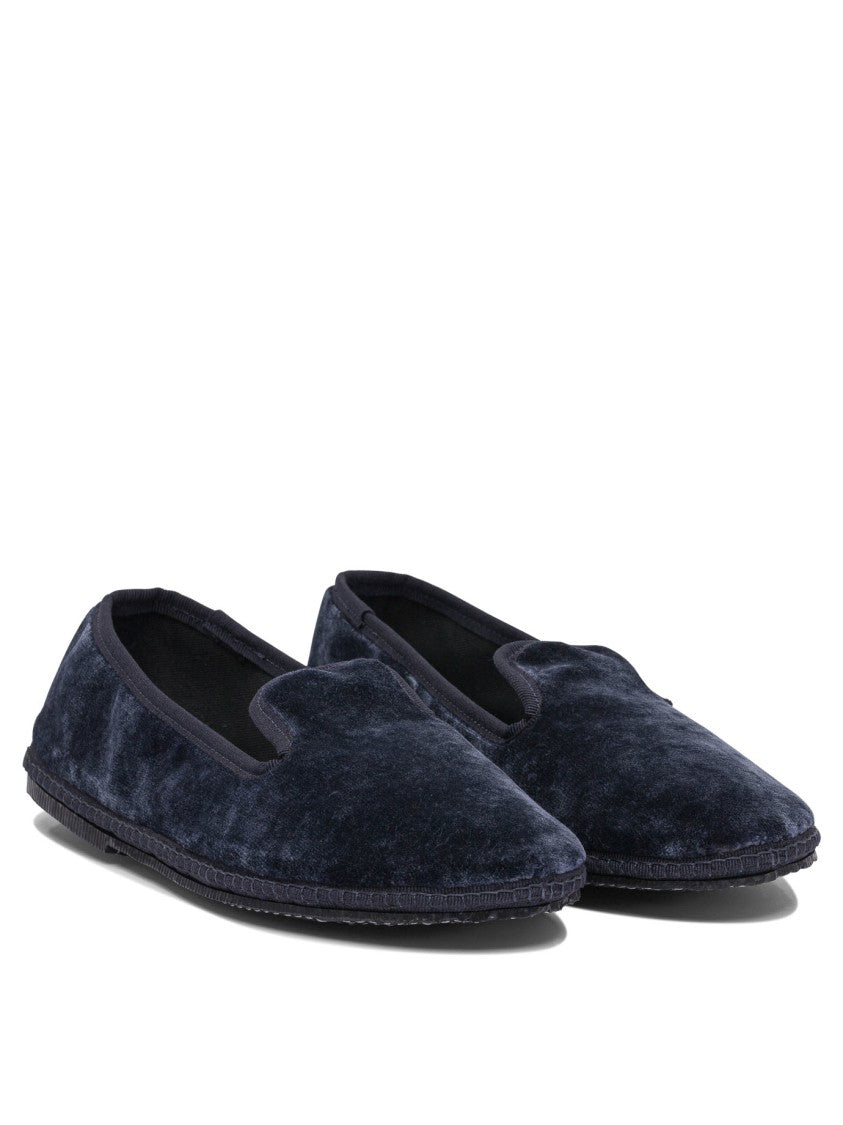 Sentier Di Segantin Roberta Streamlined Blue Loafers And Slippers With Plush Texture