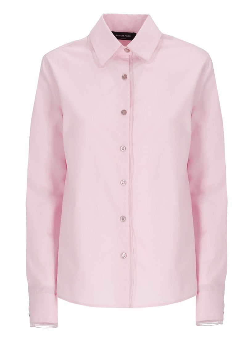 Fabiana Filippi Pink Light Point Cotton Shirt