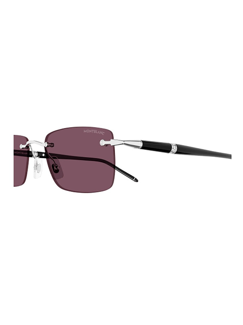 Montblanc Black Metal Montblanc Sunglasses With Purple-Tinted Lenses