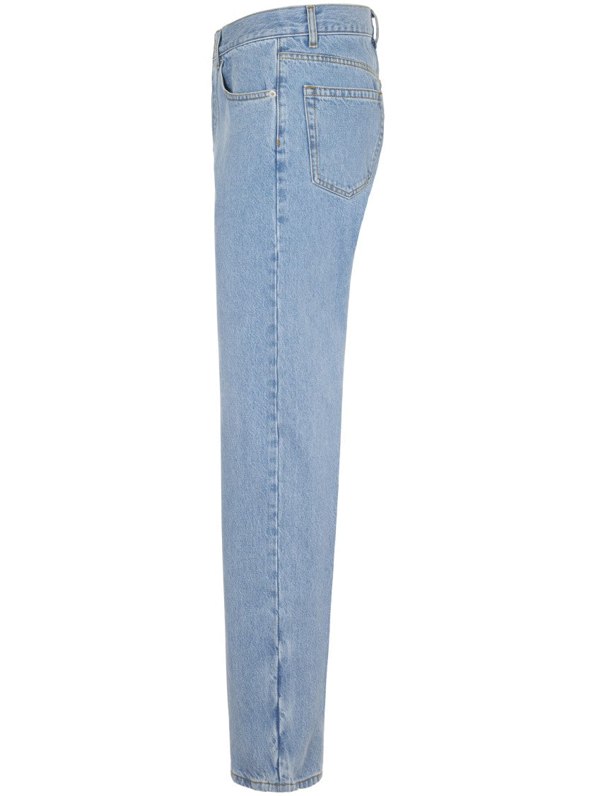 Dries Van Noten Straight-Leg Light Blue Denim Trousers