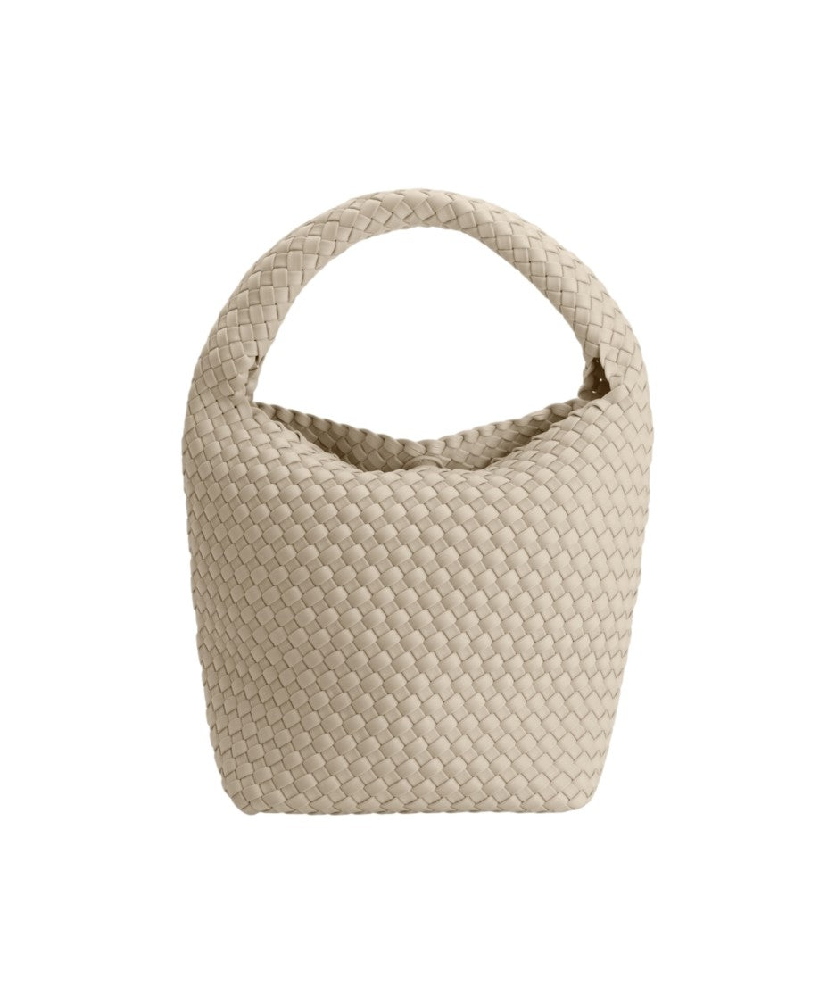 Marrea Large Neoprene Bucket Bag With Woven Texture And Padded Handle