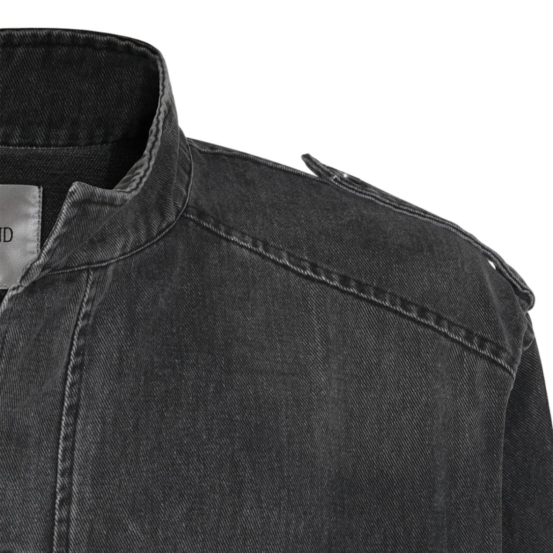 Found Boxy Washed Black Denim Jacket With Metal Toggle Closures