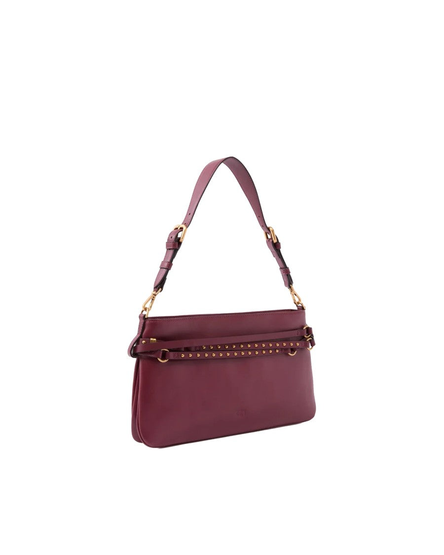 Pinko Deep Red Medium Belt Leather Bag