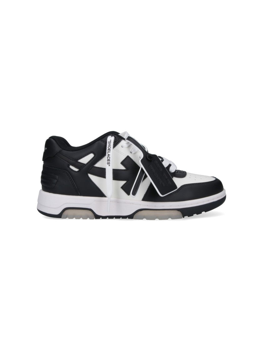 Off-White Low-Top Sneakers With Iconic Branding And Rubber Sole