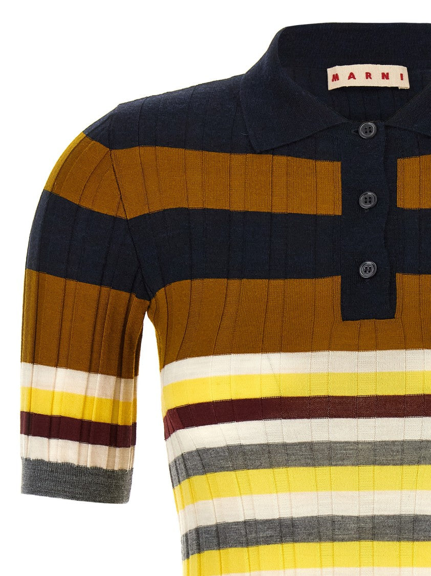 Marni Ribbed Wool Polo Shirt