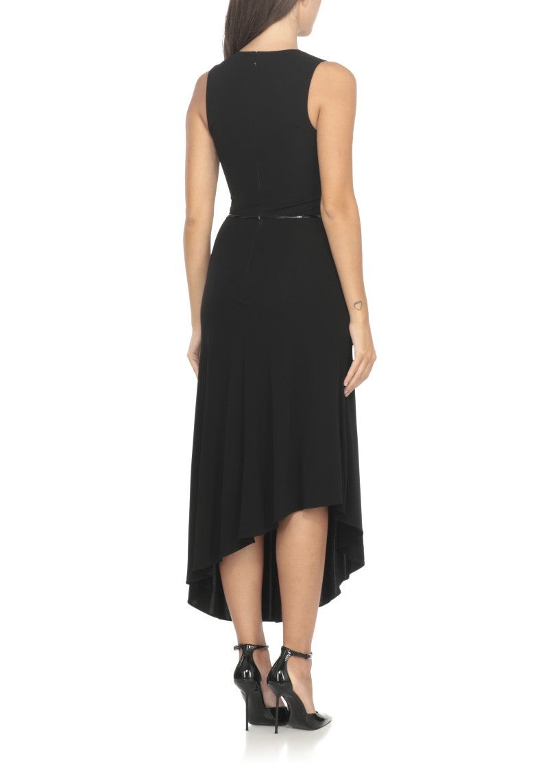 Elisabetta Franchi Viscose Midi Dress With Asymmetrical Hemline
