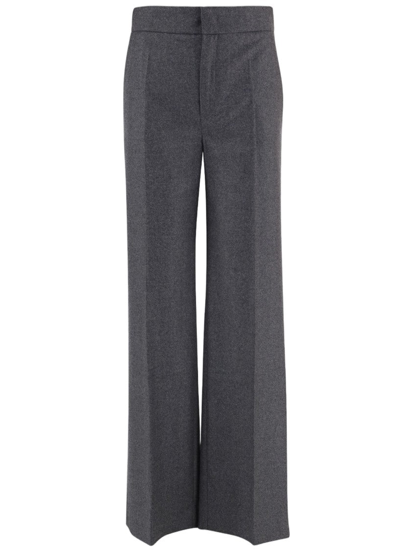 Sa Su Phi Grey Tailored Wide-Leg Wool-Cashmere Formal Pants