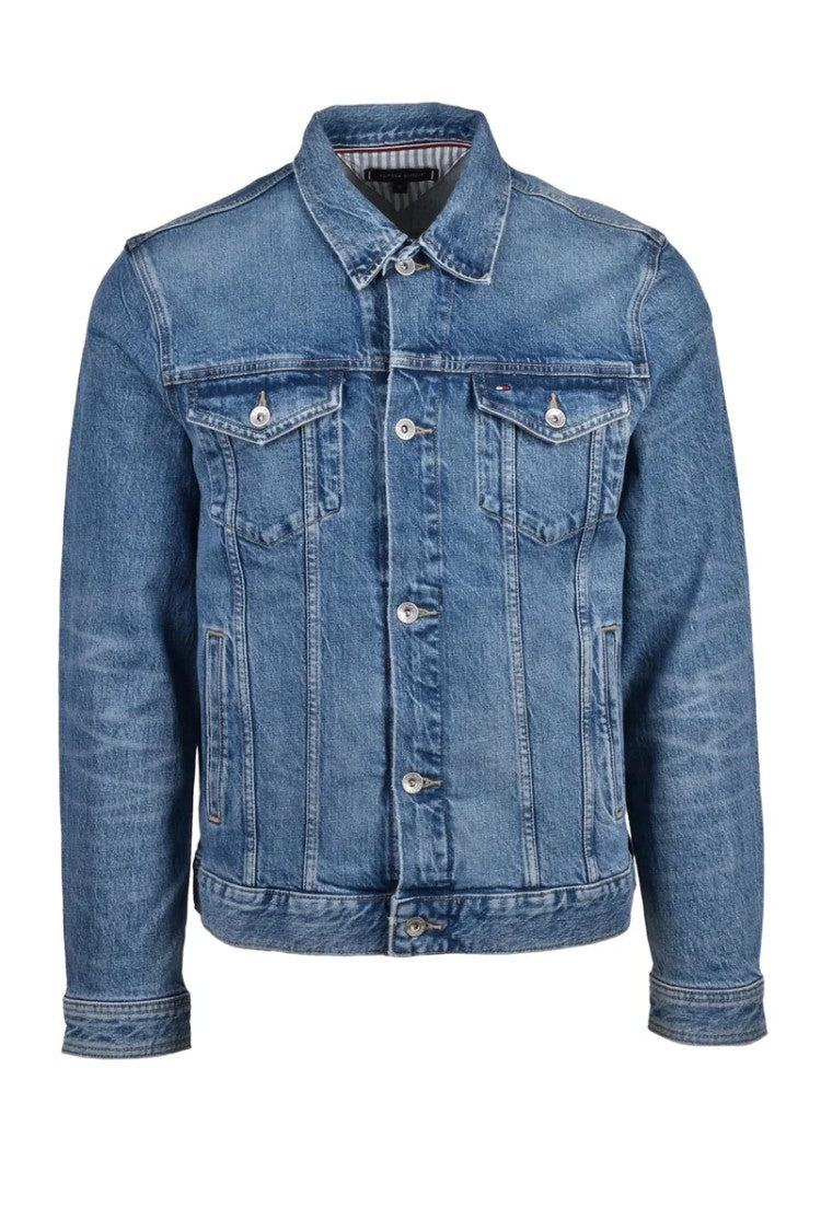 Tommy Hilfiger Light Blue Cotton Elastane Men Denim Jacket