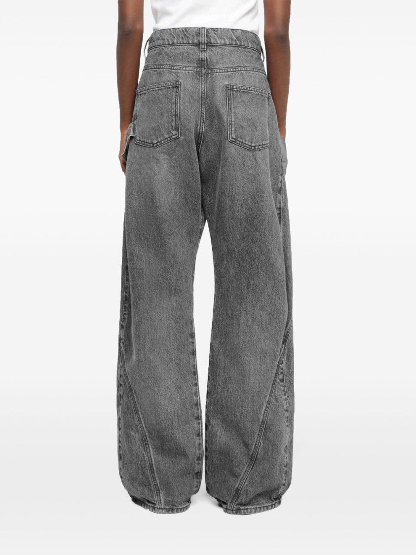 J. W. Anderson High-Rise Straight Leg Jeans With Twisted Seams