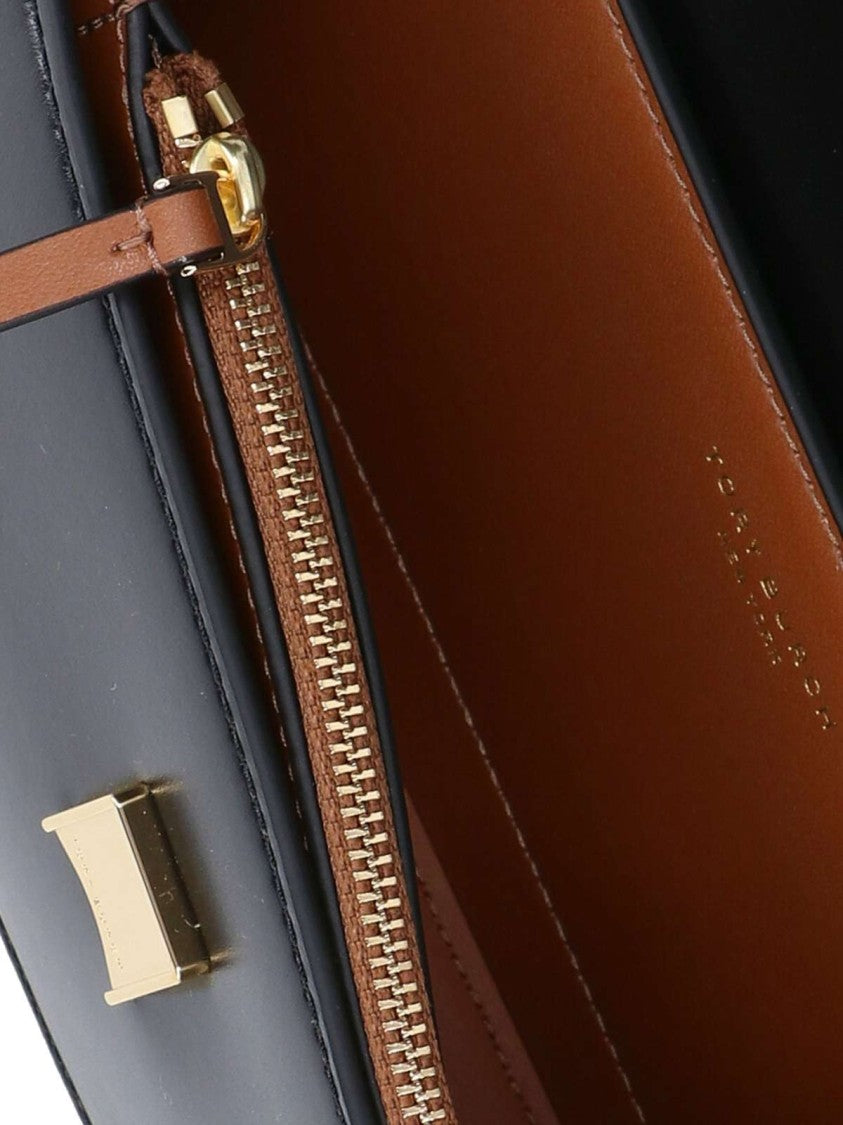 Tory Burch Small Black Calf Leather Eleanor Crossbody Bag