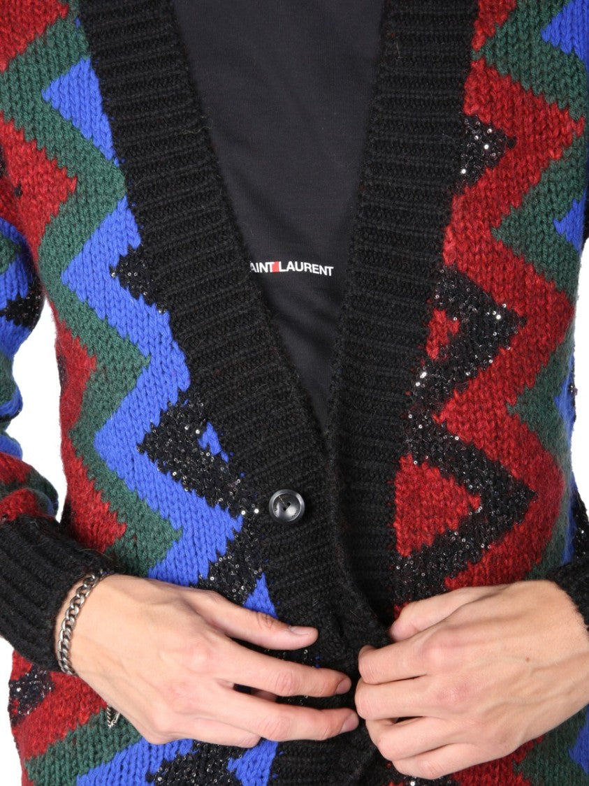 Saint Laurent Jacquard Cardigan