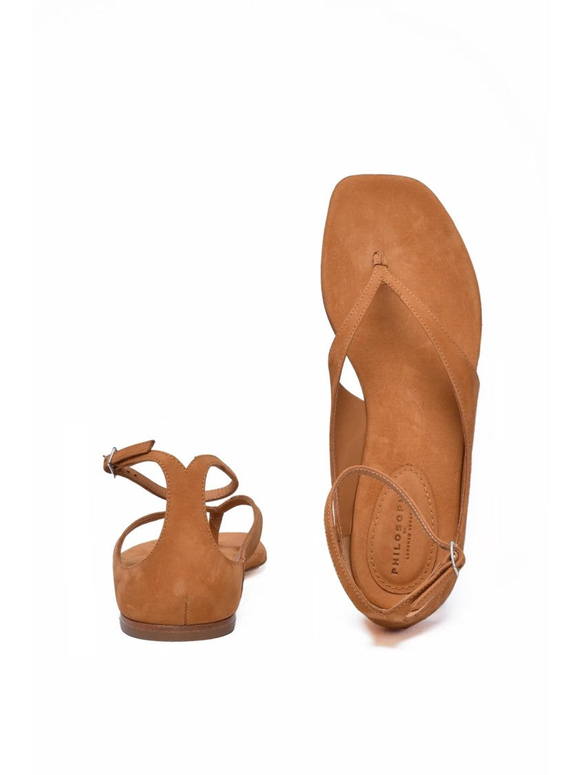 Philosophy Di Lorenzo Serafini Beige Strap Suede Sandals