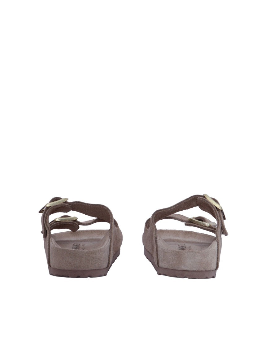 Birkenstock Taupe Arizona Suede Leather Slide Sandal