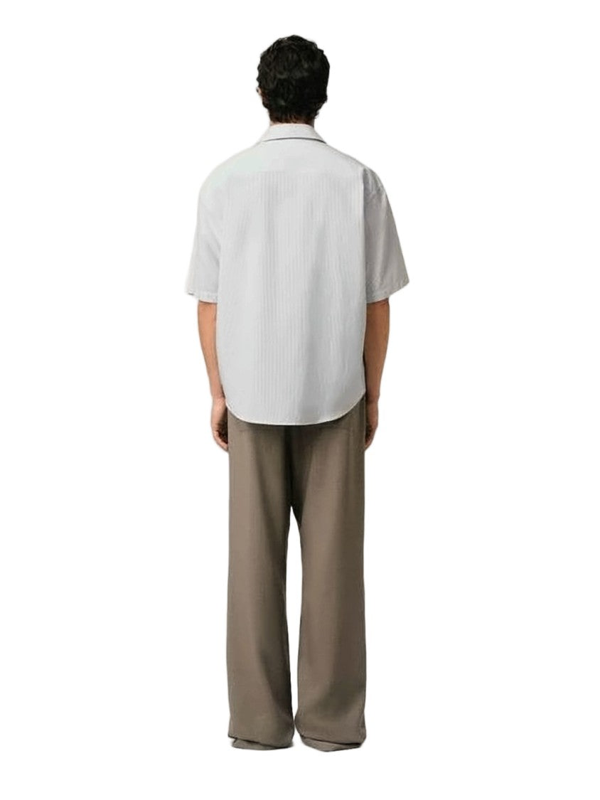 Ami Paris Relaxed Fit Short-Sleeve Shirt With Camp Collar