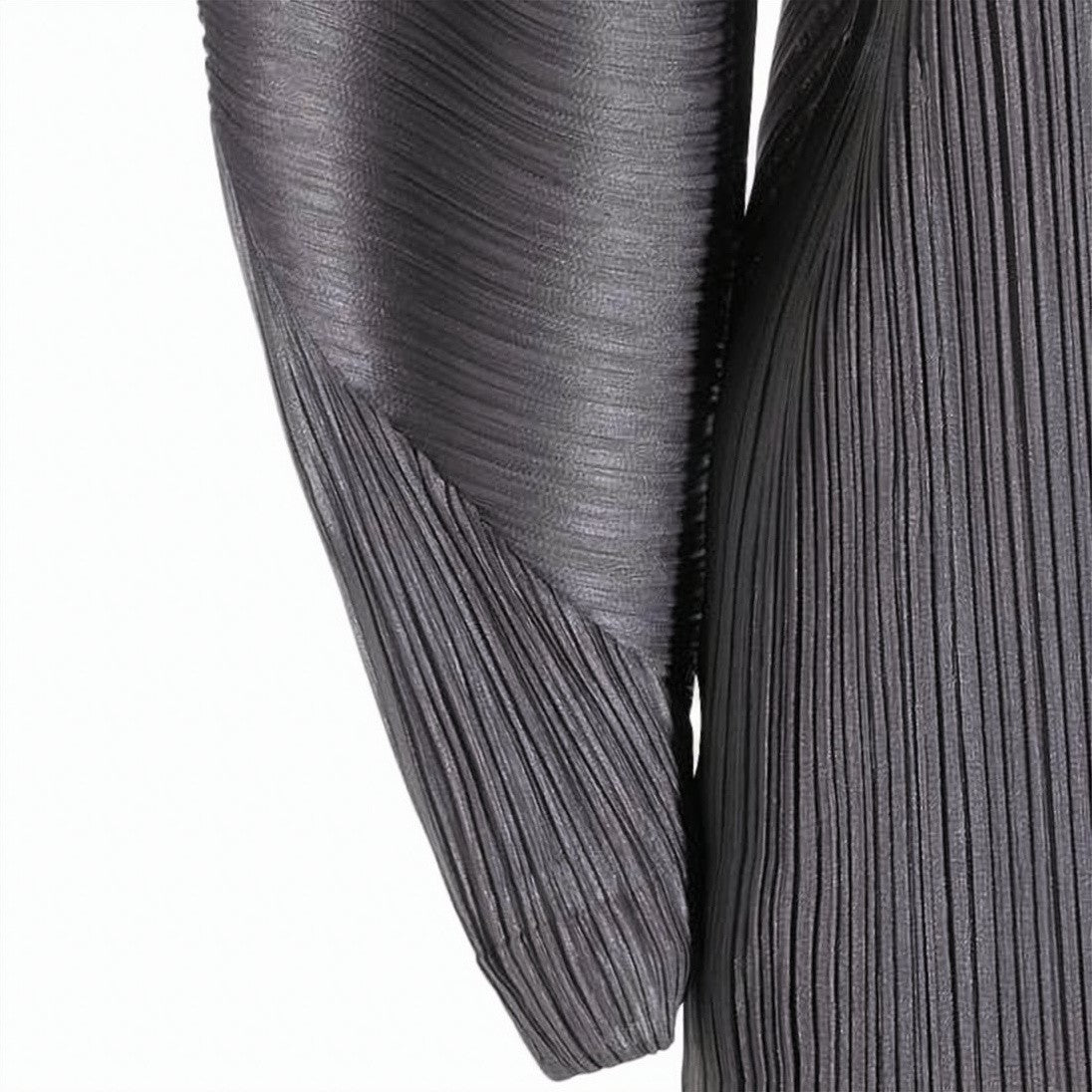 Pleats Please Pleated Midi Dress With Volume Sleeves And Sheen