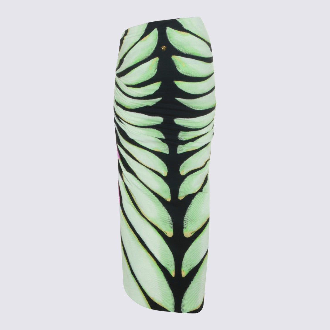 Roberto Cavalli High-Waisted Midi Skirt With Abstract Leaf Pattern