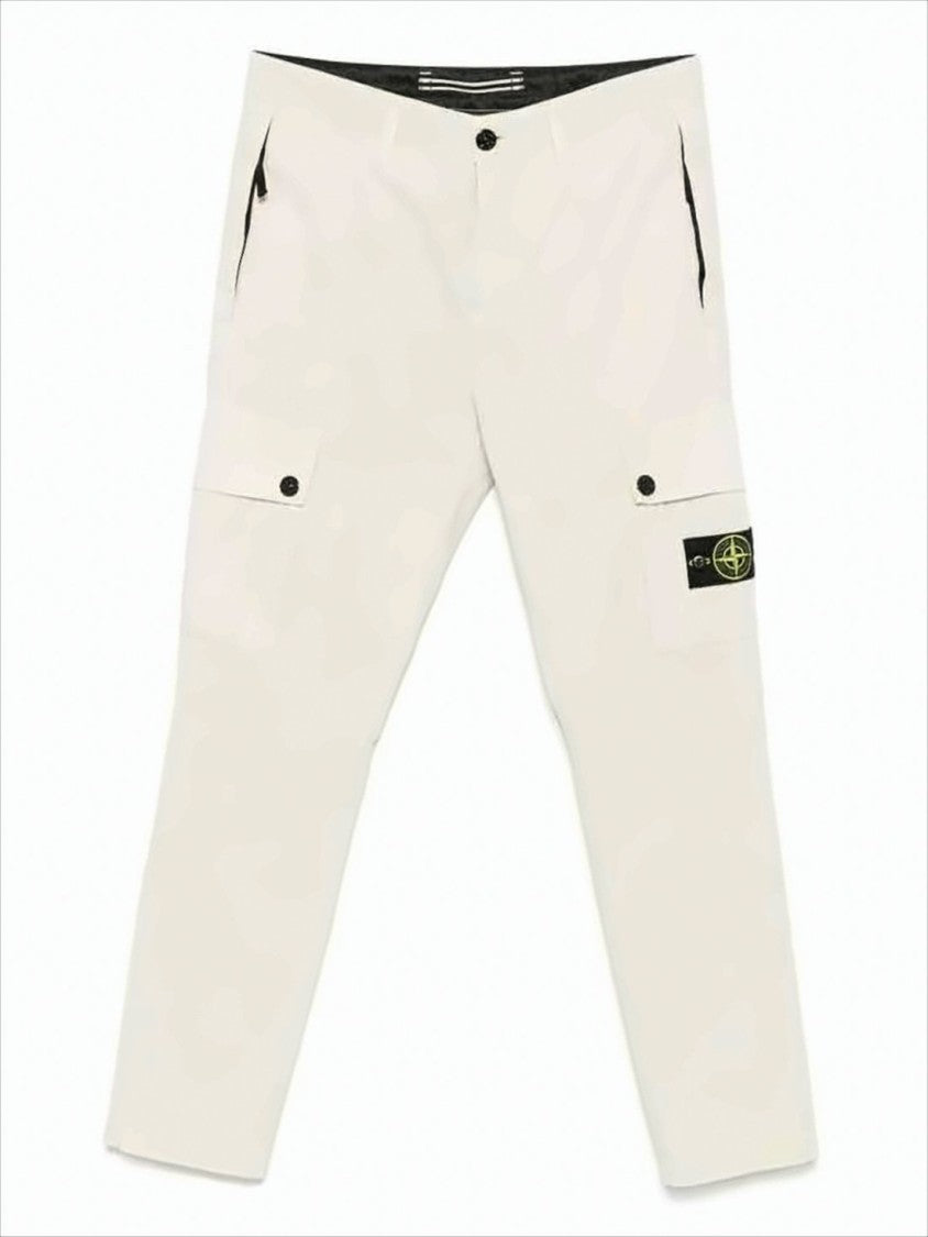 Stone Island Minimalist Straight Pants With Distinctive Patch Detail