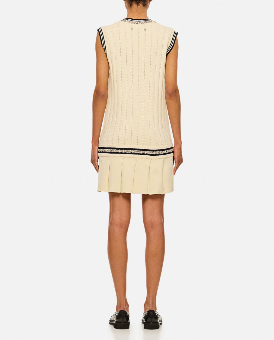 Golden Goose Cream Textured Knit Mini Dress