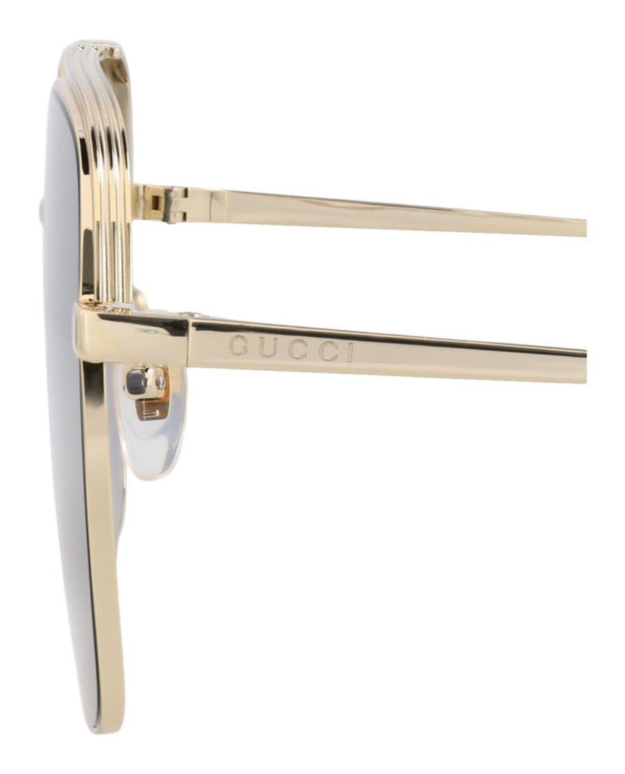 Gucci Aviator-Frame Metal Sunglasses