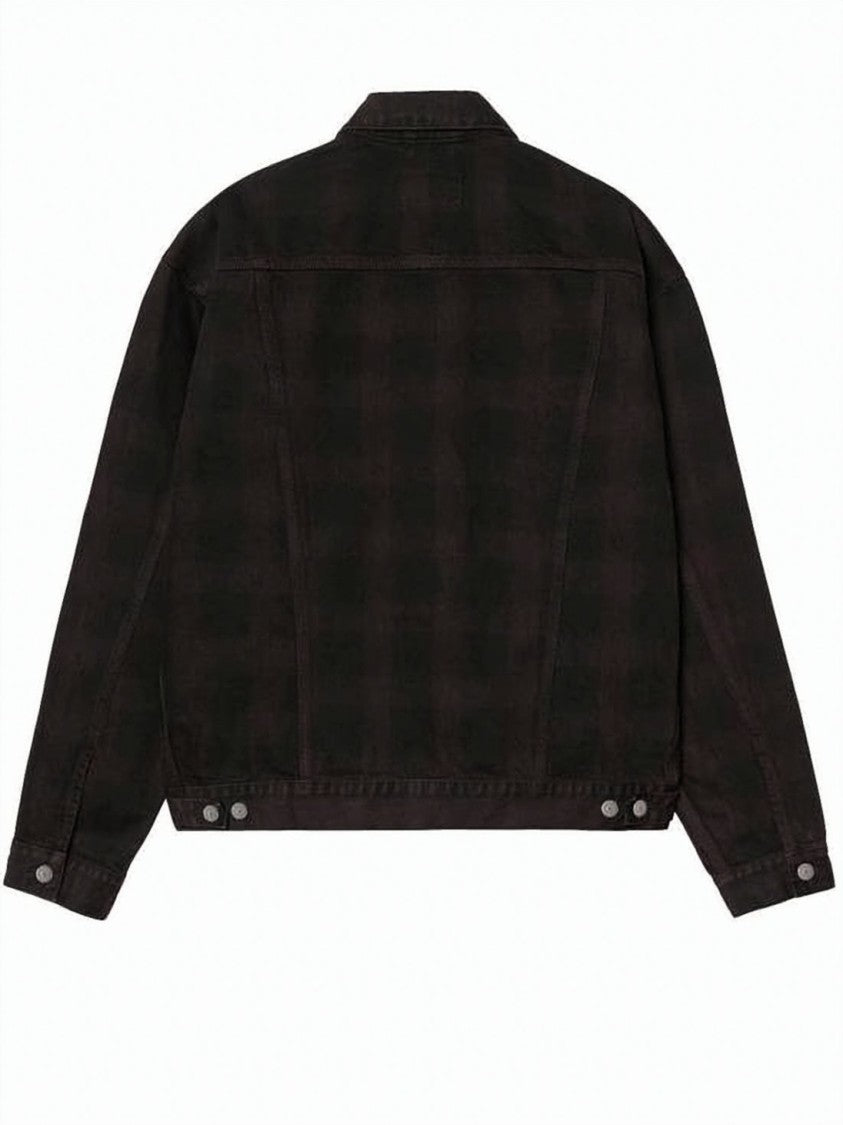 Carhartt Wip Denim Jacket With Muted Plaid Pattern