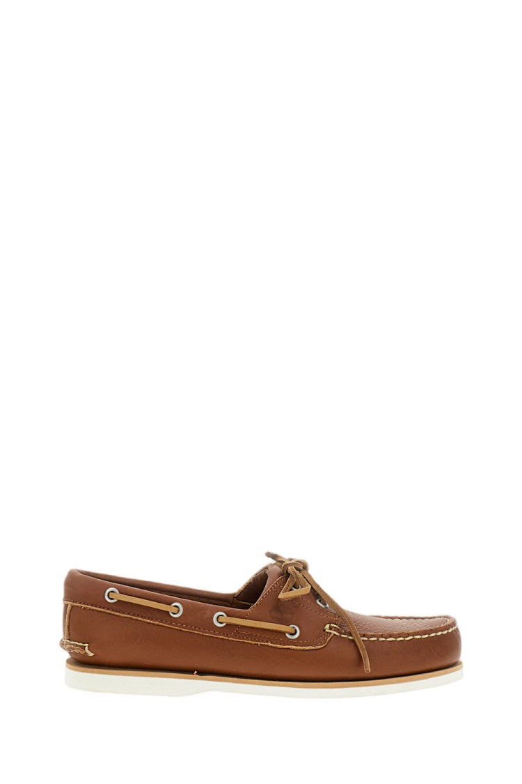 Timberland Traditional Hand-Stitched Brown Leather Boat Shoes