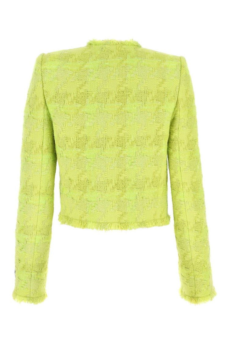 Versace Acid Green Bouclé Blazer